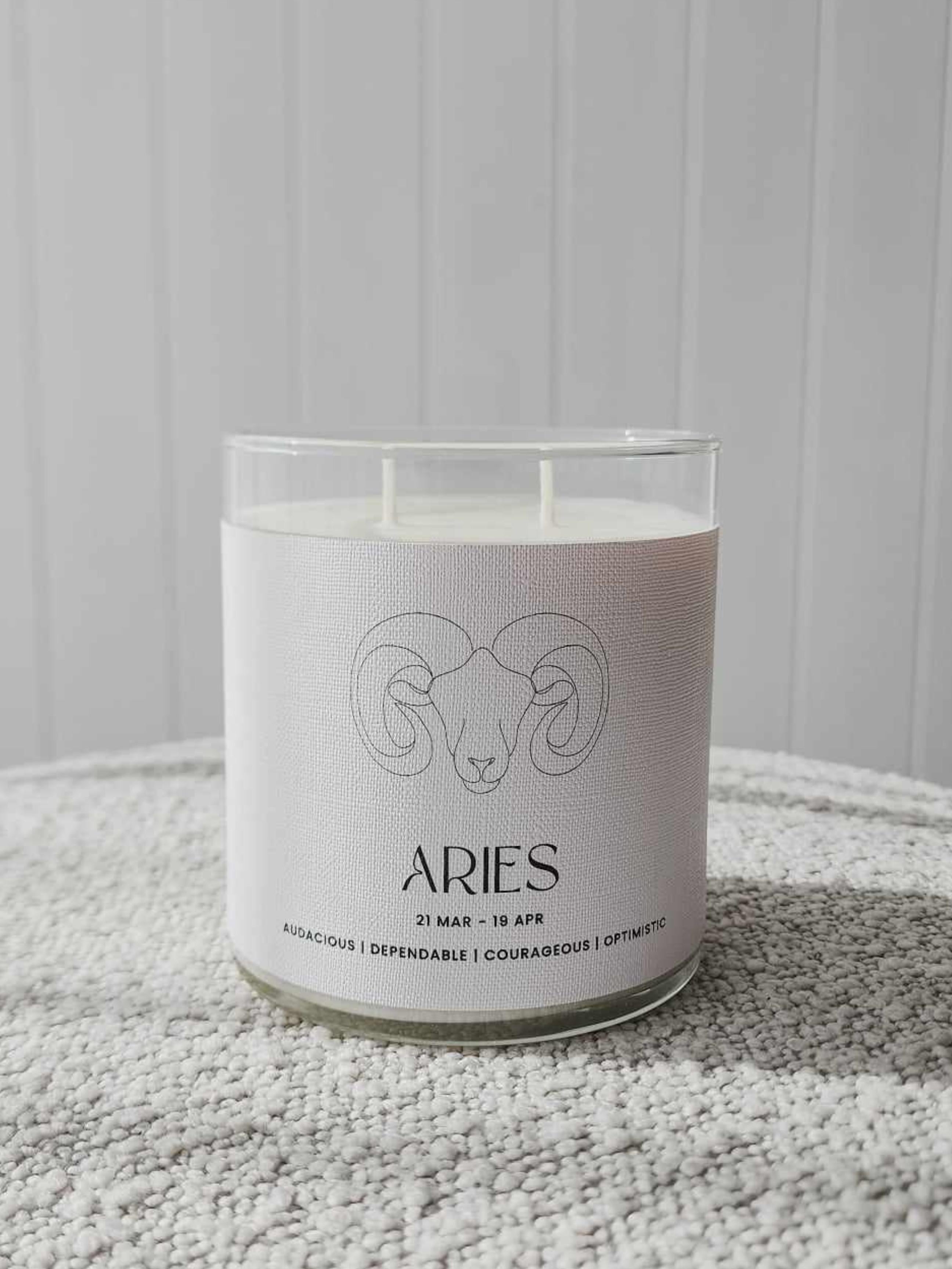 キャンドル Cleanse &co. Candles Aries Aries – Zodiac Crystal Candle | Cleanse & Co. – cleanse & co.